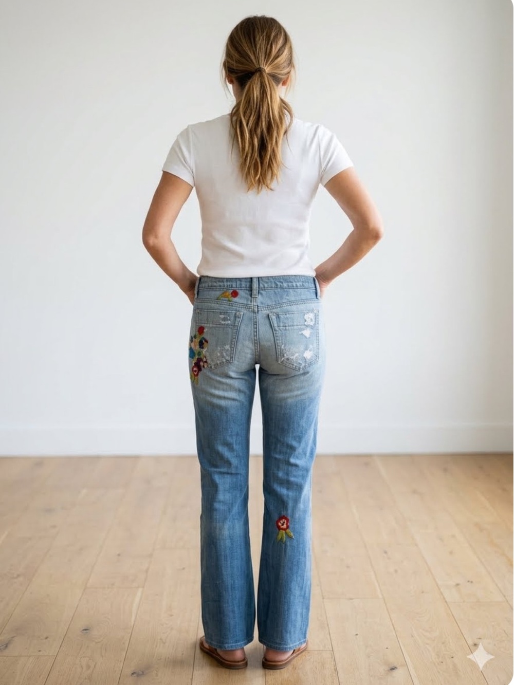 Joe’s Jeans Embroidered Denim Distressed Y2K Boho 1971 Vintage Series Hippie 28